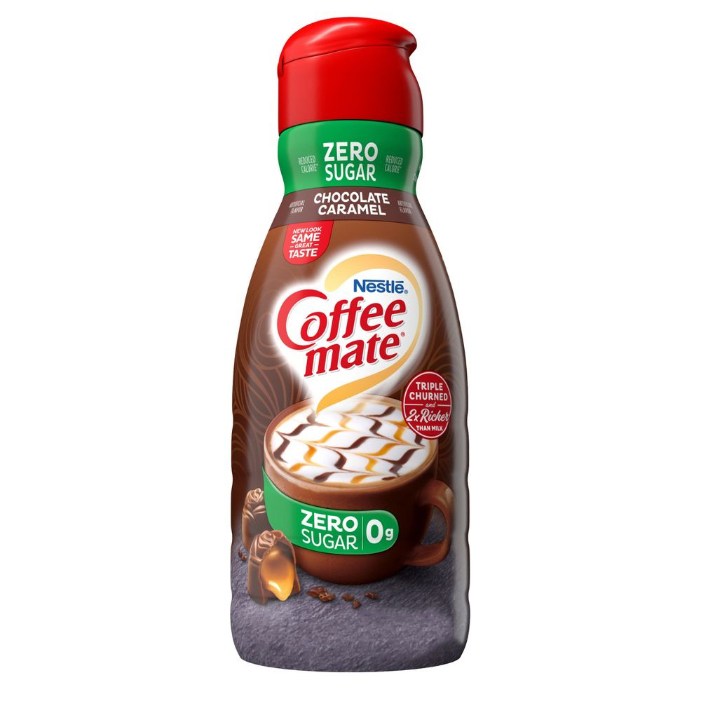 KEM SỮA KHÔNG ĐƯỜNG - ÍT CALO Nestle Coffee Mate Chocolate Caramel Liquid Coffee Creamer, Zero Sugar, 946ml (32 oz)