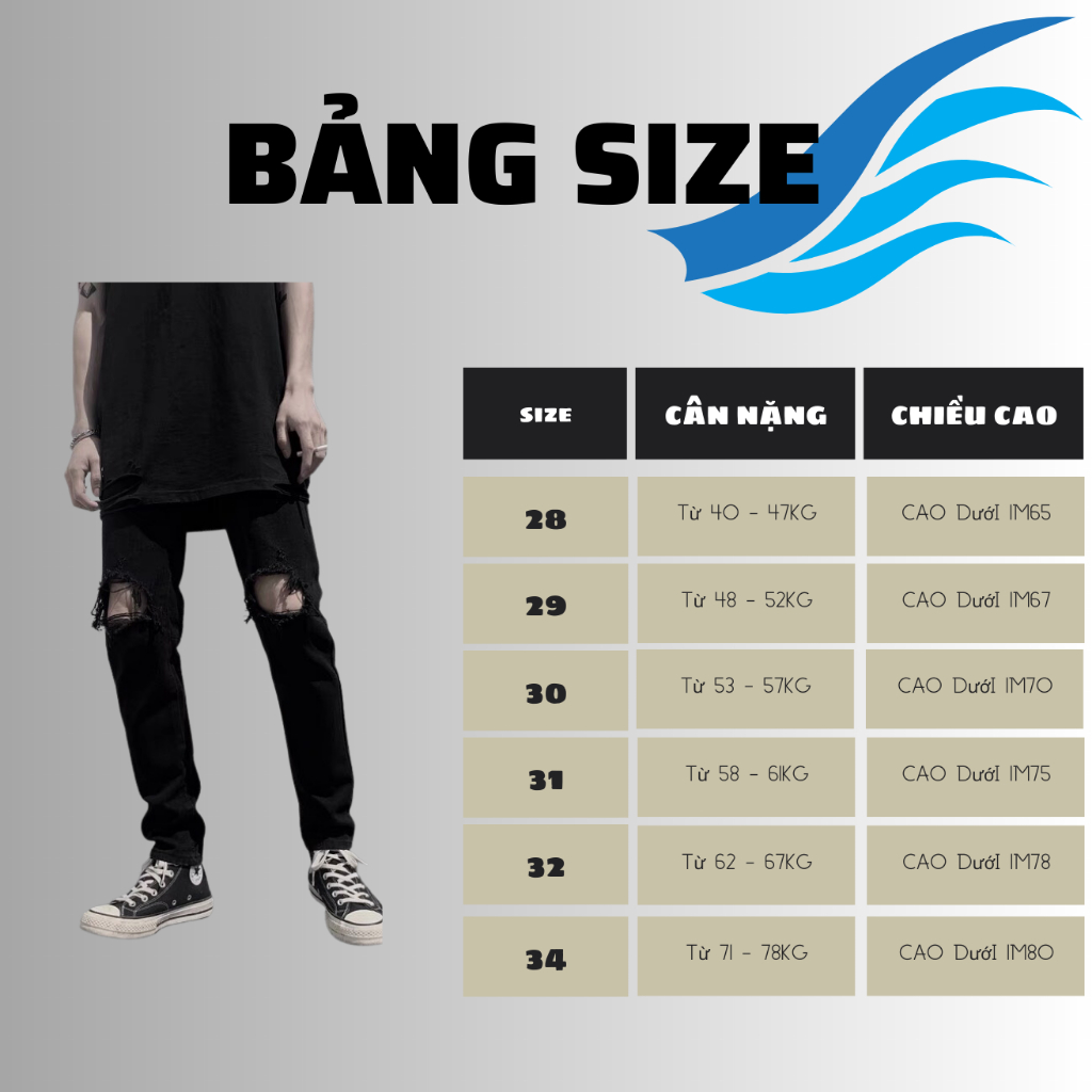 Quần jean nam rách gối to màu đen trơn chất bò cao cấp co dãn 4 đẹp rin trơn form dáng skinny PTZ.store Qj05 | BigBuy360 - bigbuy360.vn