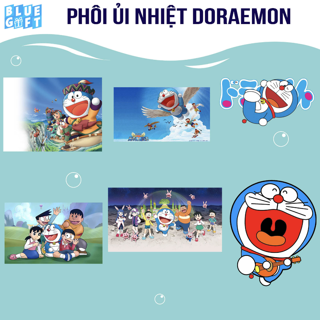 (Hình Ủi Nhiệt Quần Áo - Miếng Dán Ủi Quần Áo) Có In Theo Yêu Cầu, Hình Ủi Doraemon 21