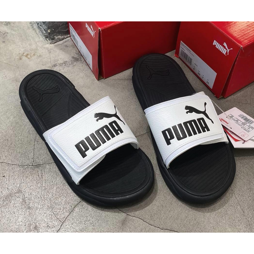 Dép Chính Hãng Puma RoyalCat Comfort White/Black Shop Xám Store