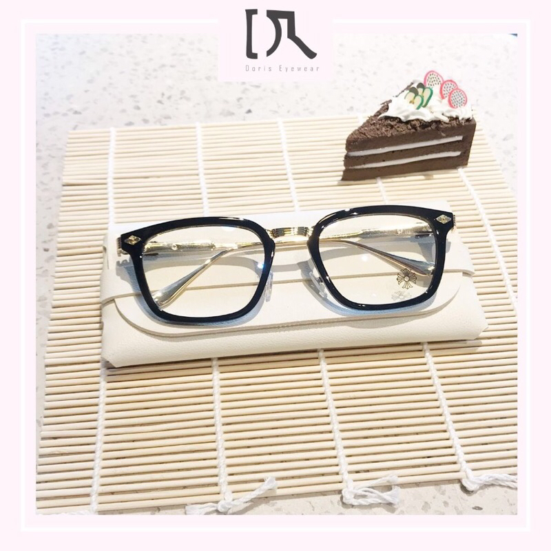 Kính Vuông Chrome Hearts 9103, Kính mát nam nữ gọng vuông to nhựa phối kim loại cao cấp sang trọng DORISEYEWEAR