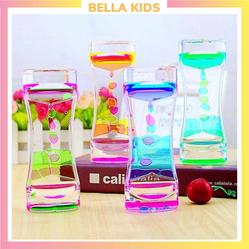 Đồng Hồ Cát Đồng Hồ Ngưng Đọng Chất Lỏng 3D Trang Trí Bàn Học Bàn Làm Việc Siêu Đẹp