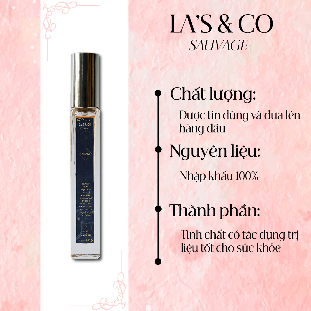 Nước hoa nam La's & Co Sauvage 10ml lịch lãm, nam tính