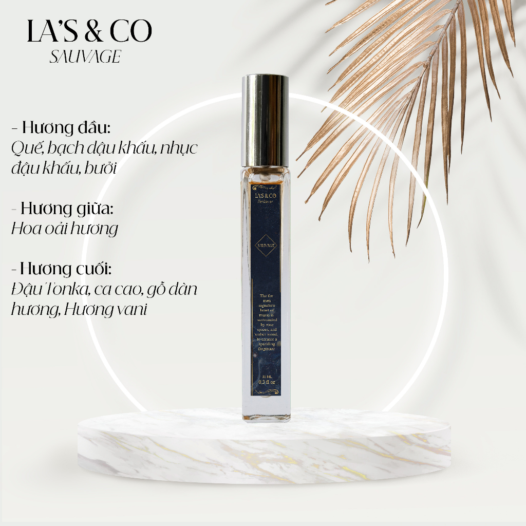 Nước hoa nam La's & Co Sauvage 10ml lịch lãm, nam tính