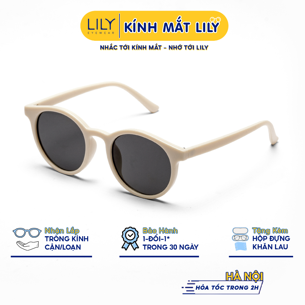 Kính mát nữ mắt tròn LILYEYEWEAR chống tia UV400 kiểu dáng thời trang màu sắc lựa chọn 1332