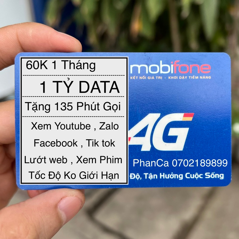 SIM MAX DATA THAGA Mobifone 1 Tháng Gia Hạn 60k Gói Mới CF60 AG60 ED60