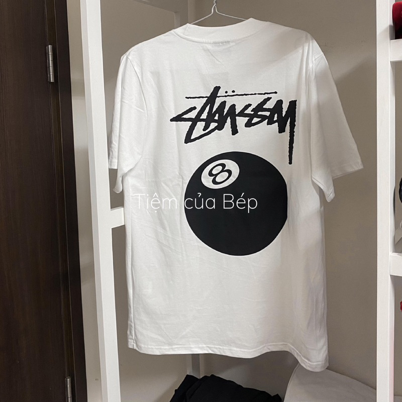Áo thun STUSSYs 8 BALL cao cấp 100% cotton, basic form rộng, áo tay lỡ
