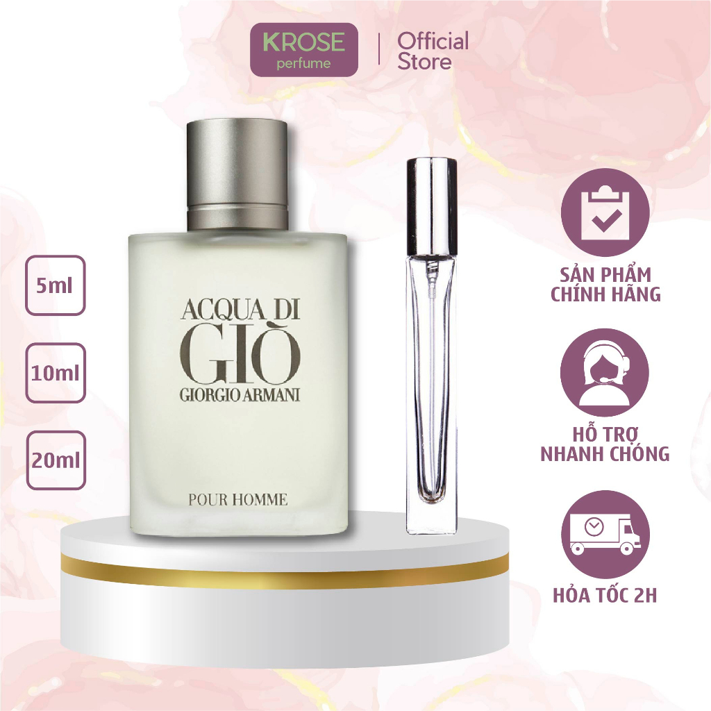 nước hoa nam Giorgio Armani EDT giò trắng hương tươi mát của biển, cam và chanh
