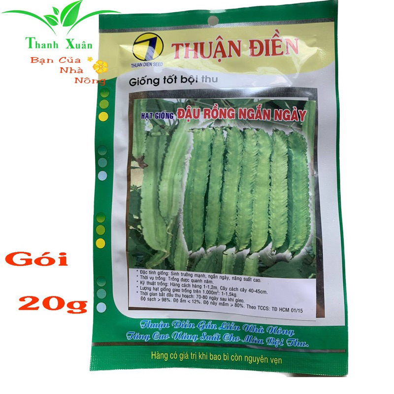 Hạt Giống Đậu Rồng Ngắn Ngày gói 20g