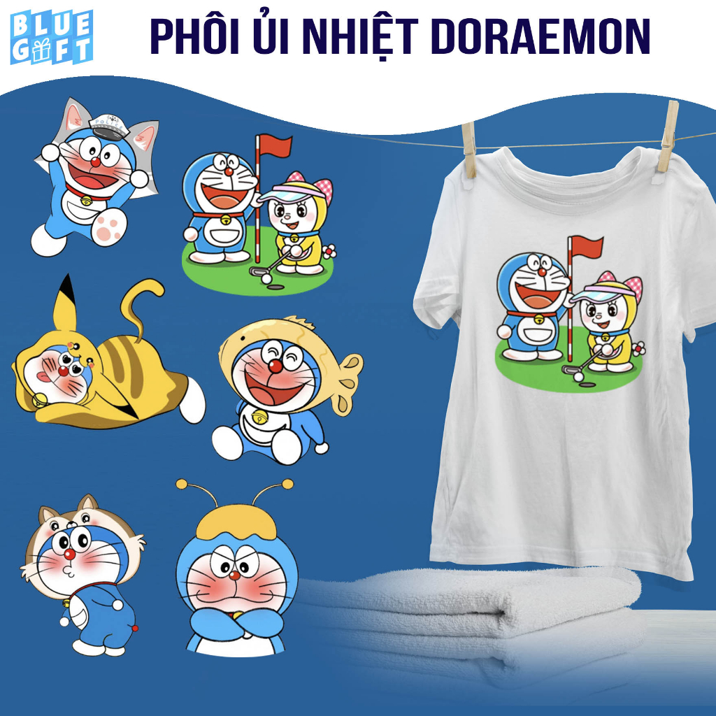 (Hình Ủi Nhiệt Quần Áo - Miếng Dán Ủi Quần Áo) Có In Theo Yêu Cầu, Hình Ủi Doraemon 55