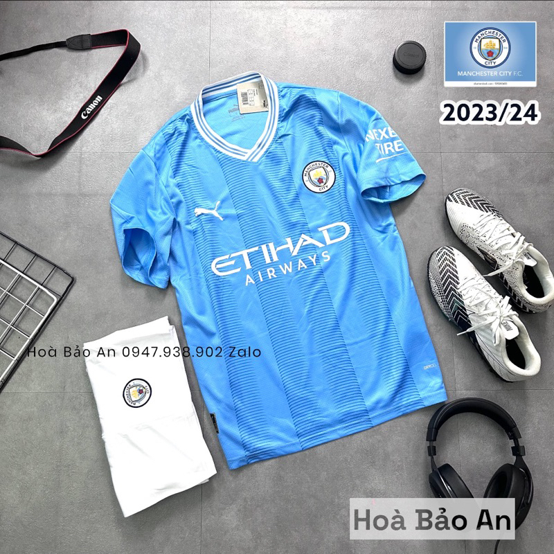 Áo Bóng Đá, Áo Đá Banh CLB Man City 2023/24 - Áo Manchester City mùa giải 2023/24 - Vải Thái Chuẩn Thi Đấu