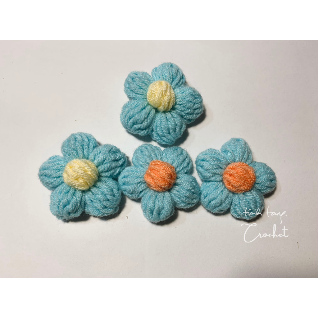 Pin hoa len handmade có ghim cài nhiều cỡ