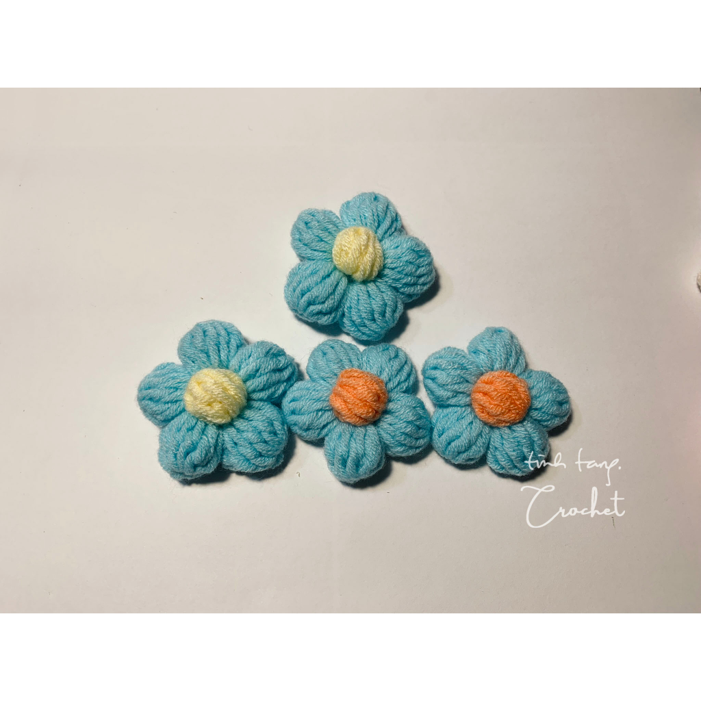 Pin hoa len handmade có ghim cài nhiều cỡ