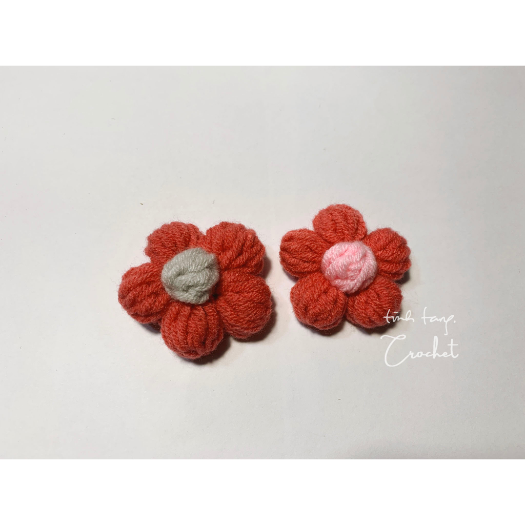 Pin hoa len handmade có ghim cài nhiều cỡ