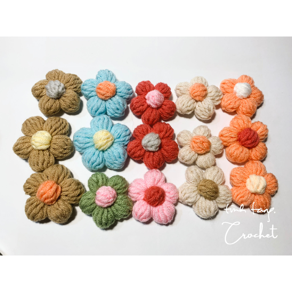 Pin hoa len handmade có ghim cài nhiều cỡ