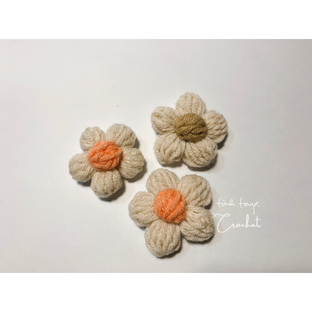 Pin hoa len handmade có ghim cài nhiều cỡ