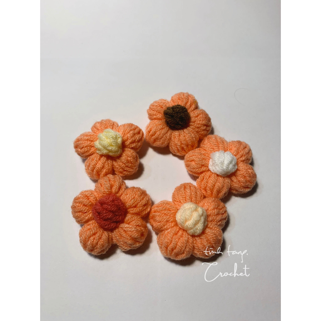 Pin hoa len handmade có ghim cài nhiều cỡ