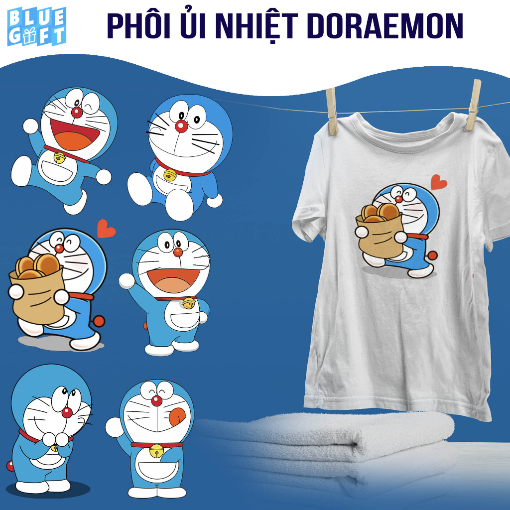 (Hình Ủi Nhiệt Quần Áo - Miếng Dán Ủi Quần Áo) Có In Theo Yêu Cầu, Hình Ủi Doraemon 32