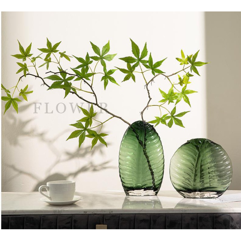 Bình Hoa Xanh Độc Đáo Trang Trí Nhà Cửa Cực Xinh - Bình Hoa Thuỷ Tinh Hình Lá Đẹp Sang Trọng