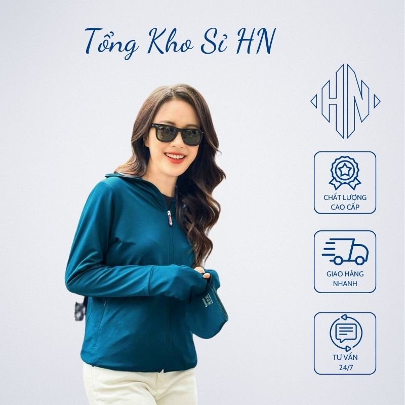 Áo chống nắng thông hơi khẩu trang cao kèm khóa mũ 1 lớp dày dặn