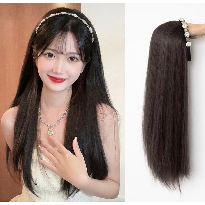Tóc giả băng dô nửa đầu - bờm đồng xu