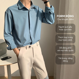 Áo sơ mi nam dài tay cổ bẻ chất liệu lụa mềm mịn , không nhăn, không xù , thấm hút mồ hôi