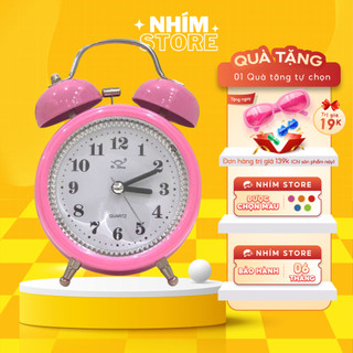 Đồng hồ báo thức chuông to, Đồng hồ báo thức có hai quả chuông cổ điển bằng sắt Nhím Store chuông kêu to giá rẻ