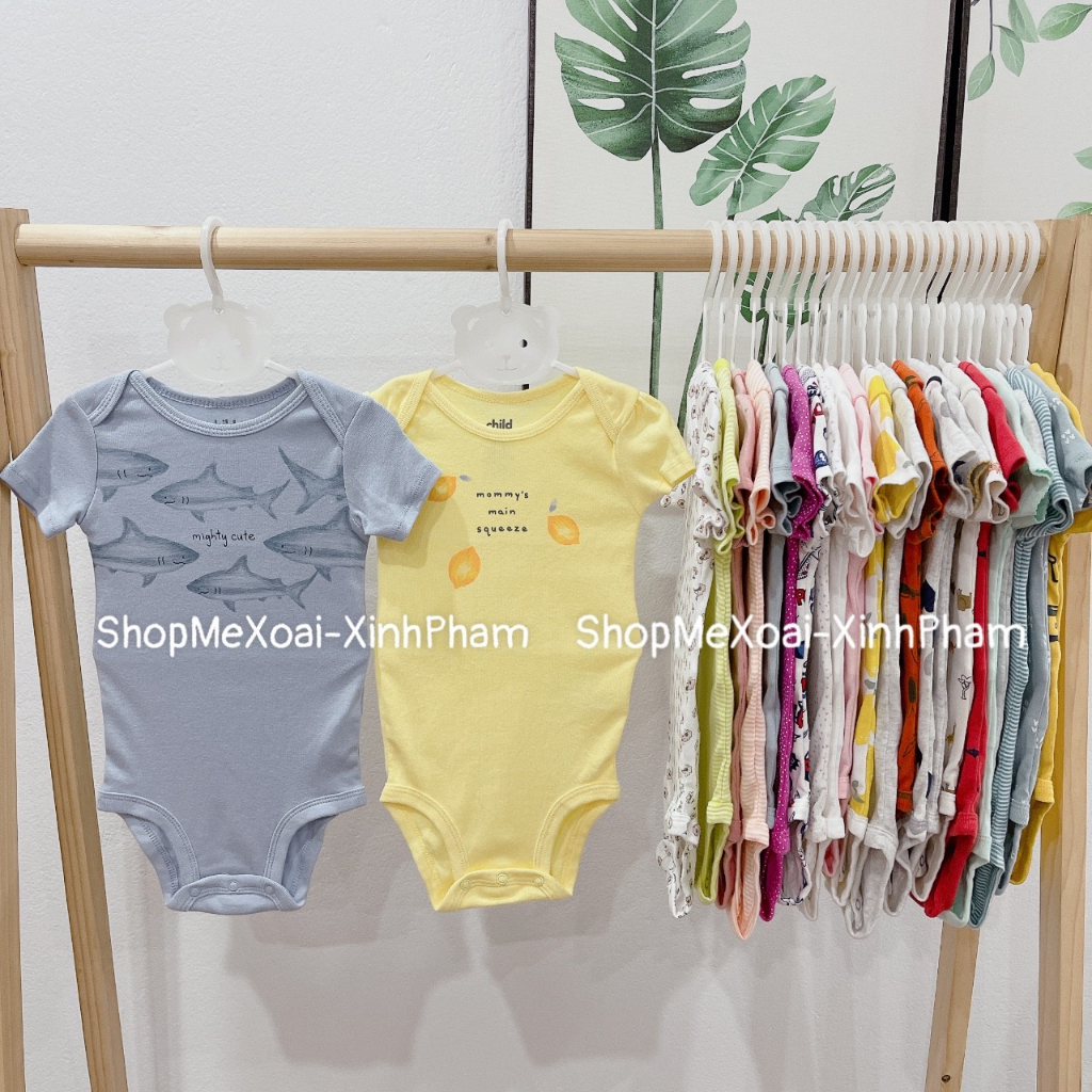 [SIZE 6-9M (7-8,5kg) LINK 1] BODYSUIT CARTER, BODYCHIP CỘC TAY MIX HÃNG CHO BÉ