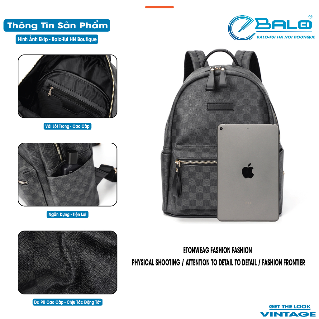 Balo da thời trang nam nữ Unisex balo lv da PU cao cấp chống nước cặp đi học đi chơi balo đựng laptop . Mã Lv-2103