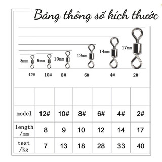 Khoá link câu cá, mani số 8 ,phụ kiện câu đài câu cấp