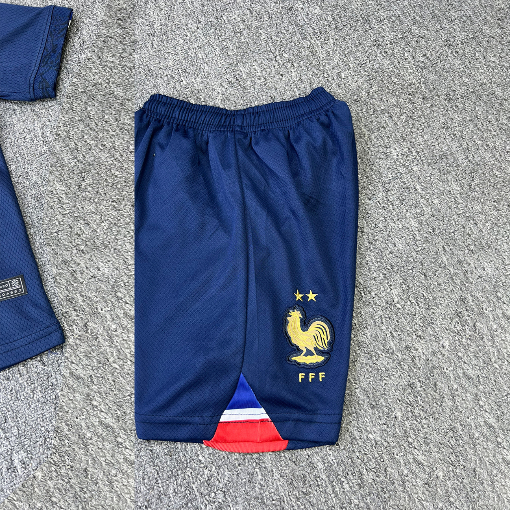 Áo quần đá bóng trẻ em 13-45kg , áo đá banh đội tuyển Pháp cho bé - aobongda999.vn