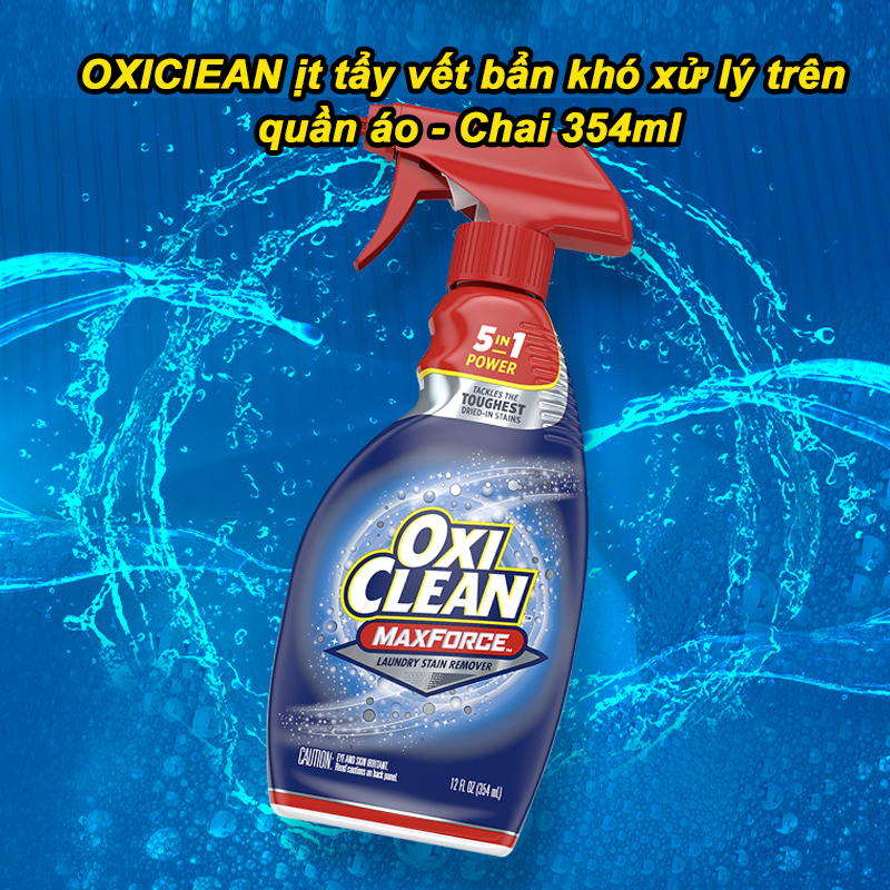 Oxi Clean SUPER Xịt tẩy vết bẩn khó xử lý trên quần áo - Chai 354ml-Siêu Mạnh