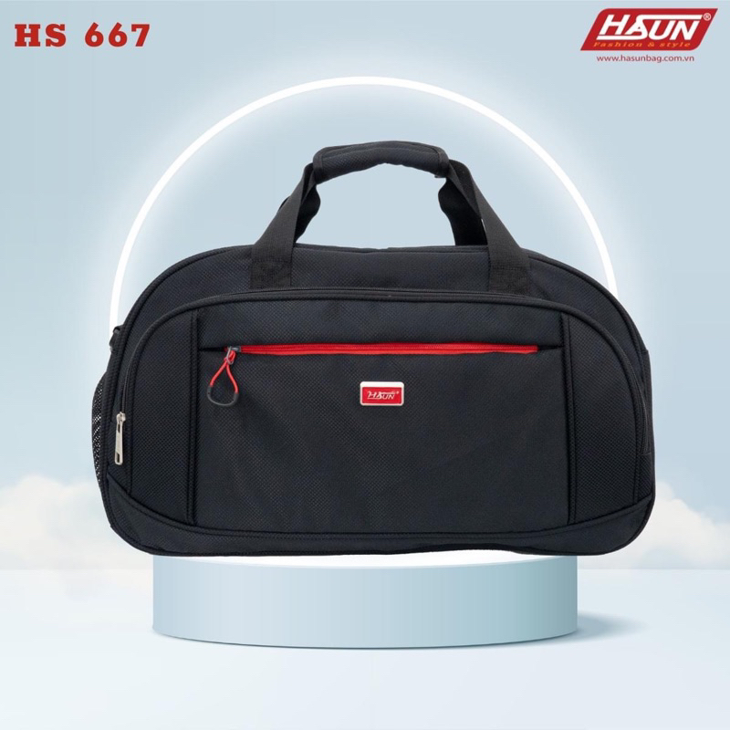 Túi trống du lịch đựng hành lý xách tay Hasun 667 vải siêu nhẹ đựng từ 10-12kg hành lý (53*30*24cm)