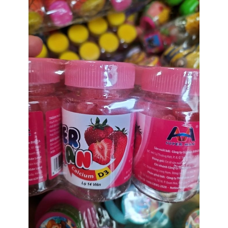 Sỉ 14 lọ Kẹo dẻo SUPERMAN bổ sung Canxi và vitamin D3