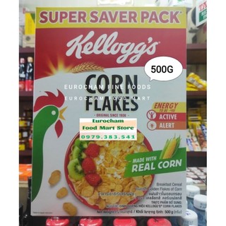 Bánh Ngũ Cốc Ăn Sáng Corn Flakes hộp 500gram hiệu Kellogg's