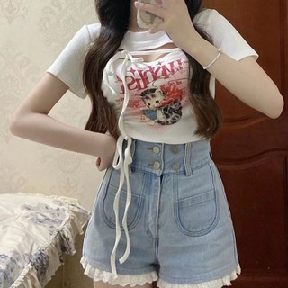 Áo thun loli dây rút cực chill 100% ảnh thật