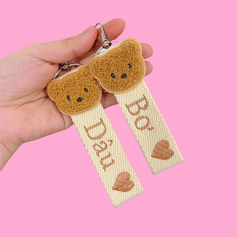 Nametag gấu thêu tên theo yêu cầu