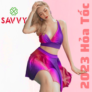 Đồ Bơi, Bikini đi biển SV2MUP 2 mảnh yếm dây buộc tự do tạo kiểu hở lưng sexy hàn quốc SAVVY cạp cao che bụng