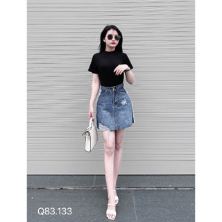 Chân váy jean chữ a THCLOTHES váy ngắn cạp cao bóp eo thon gọn tôn dáng trẻ trung cá tính cv bò Q83.133