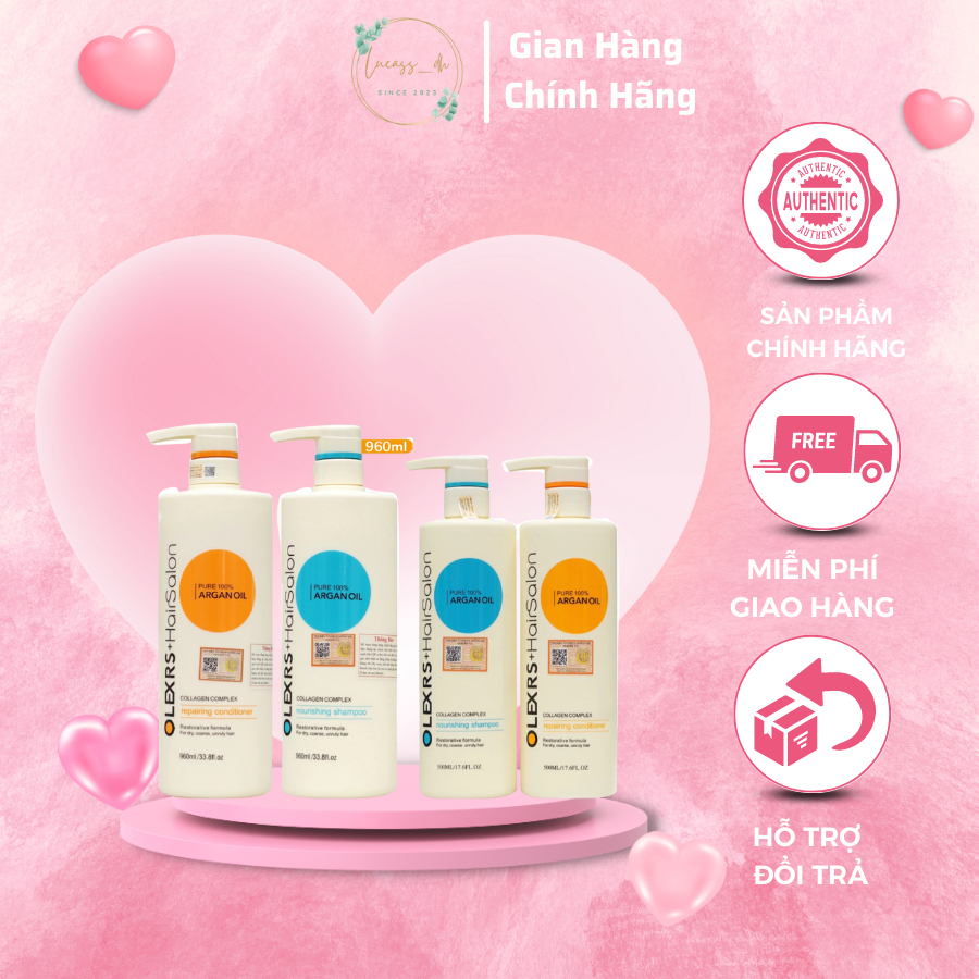 Bộ gội xả cao cấp Olexs Hair Argan Oil Thơm Mượt 500ml/960ml