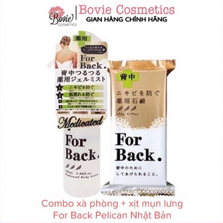 Combo xà phòng + xịt mụn lưng For Back Pelican Nhật Bản