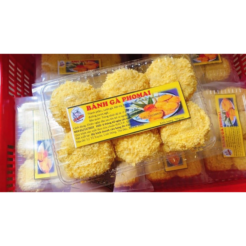 BÁNH GÀ NHÂN PHÔ MAI /HỘP 700gr - 12 BÁNH