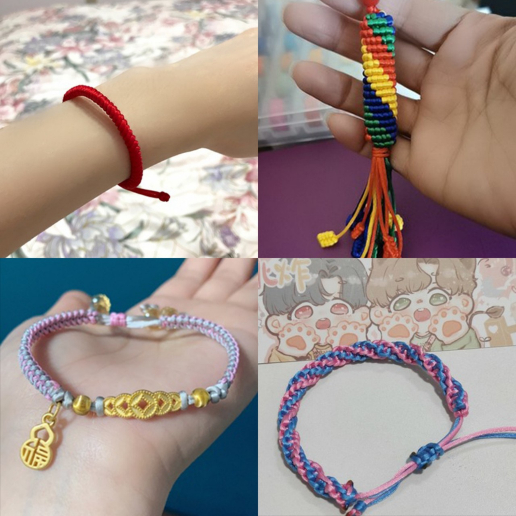5mét Dây số 7 vòng tay size 1.5mm dây chỉ tim làm kết đồng tâm thắc ngọc bội- Phụ kiện nguyên liệu trang sức thủ công
