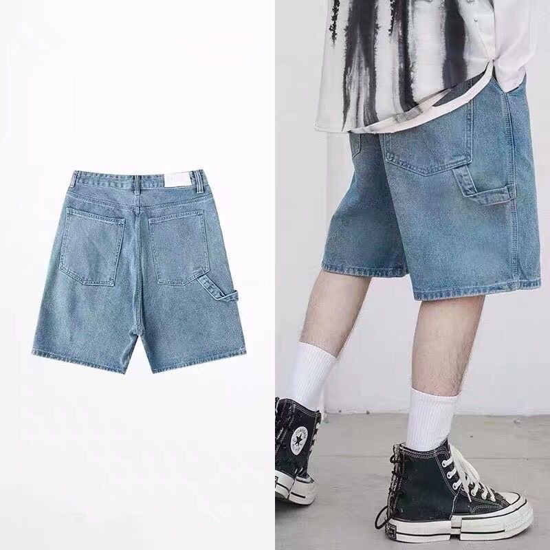 Quần Short Jean Unisex Thời Trang quần ống suông from rộng - QSJ010 Quần nam nữ phong cách trẻ trung năng động