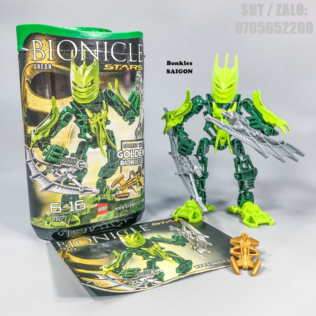 Đồ Chơi Mô Hình Vintage Lắp Ráp LEGO Bionicle Stars 7117 Gresh Chính Hãng Đan Mạch (2010)