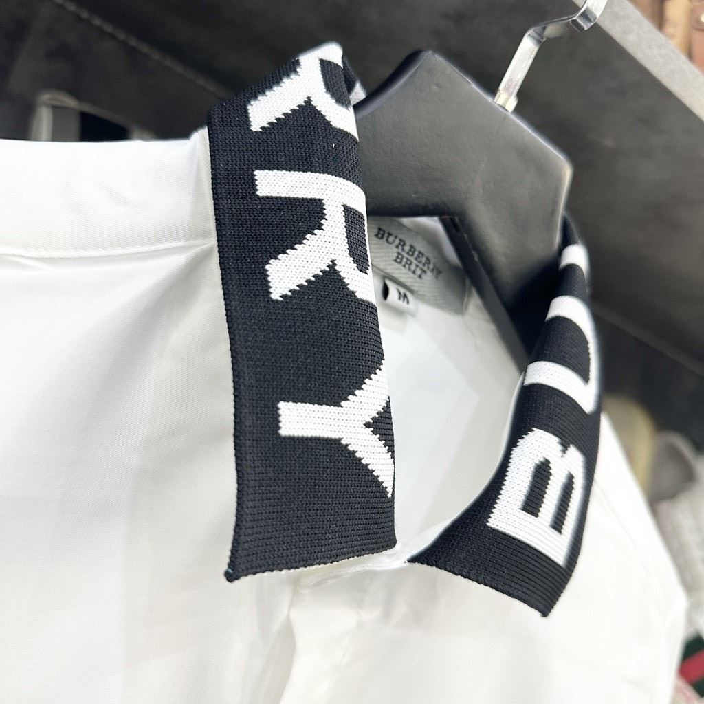 Áo Sơ Mi BBR Dài Tay Phối Cổ Thêu Chữ Cao Cấp | BigBuy360 - bigbuy360.vn