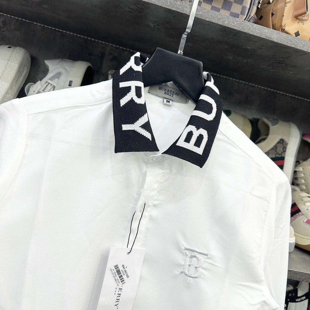 Áo Sơ Mi BBR Dài Tay Phối Cổ Thêu Chữ Cao Cấp | BigBuy360 - bigbuy360.vn