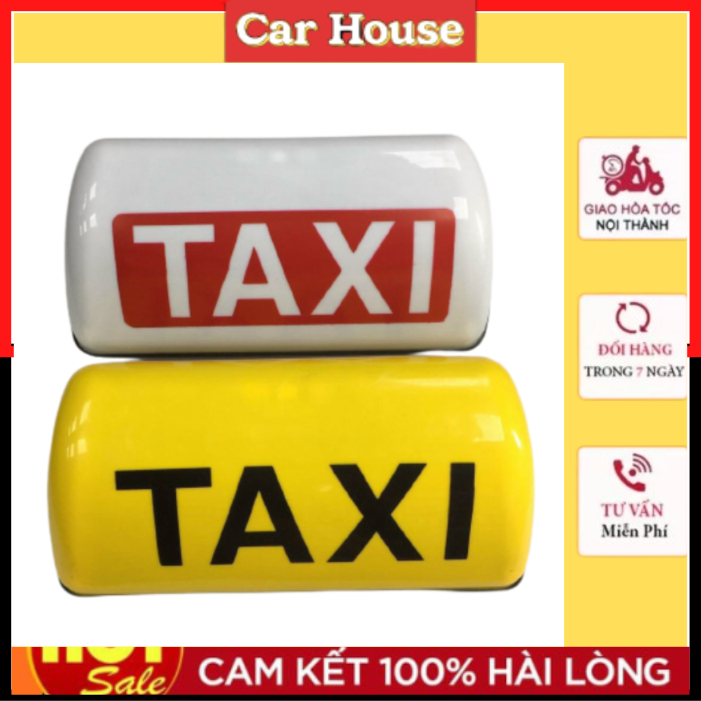 Mào taxi vàng - có đèn - đế nam châm cỡ 28cm - Carhouse Phụ Kiện Xế Yêu
