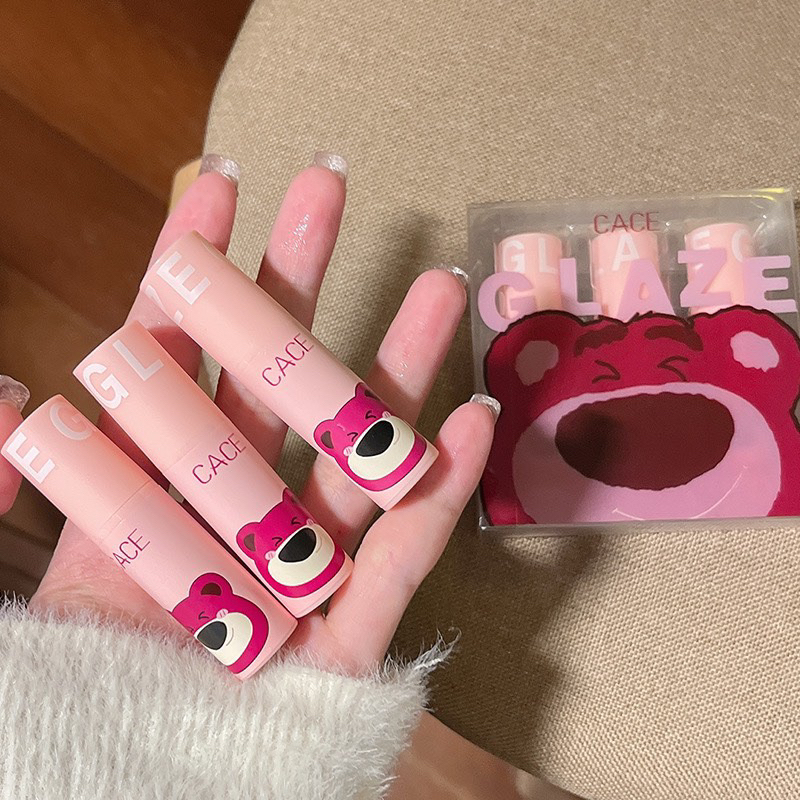 Set son gấu dâu CACE 3 thỏi siêu lì bền màu lâu trôi