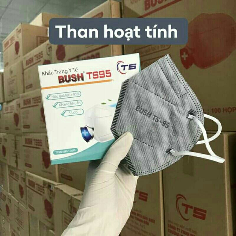 Khẩu Trang TS95 BUSH Than Hoạt Tính (Chính Hãng) Hộp 10 Cái